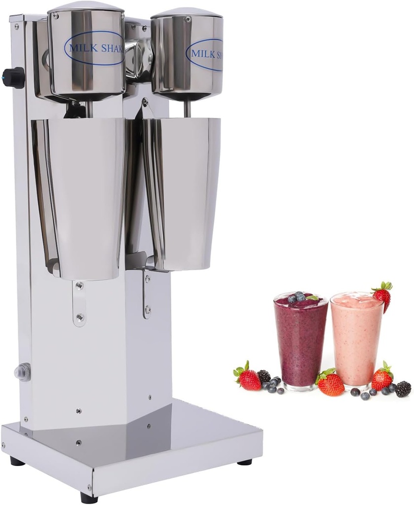 DYRABREST Milkshake Maker Commercial Electric Milkshake Machine, Double Head Milkshake Blender Milk Shake Machines Mixer Stainless Steel Drink Mixer 110V, US Stock