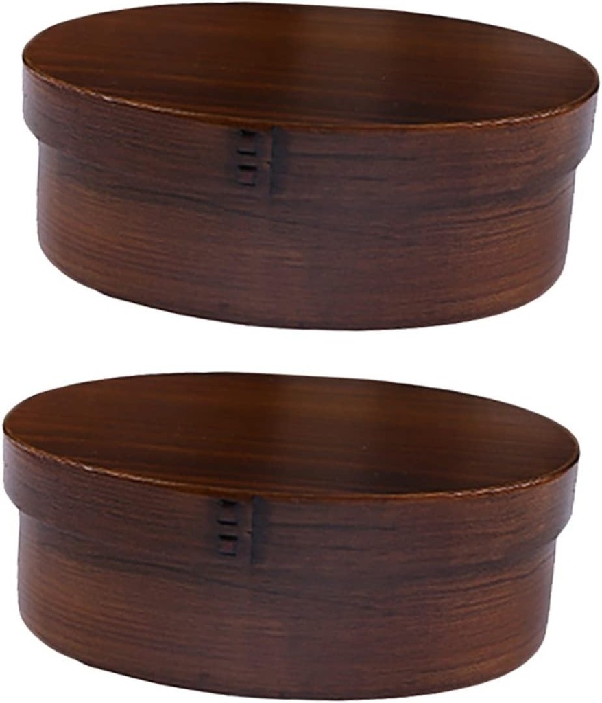 ABOOFAN 2pcs Japanese Bento Box Wood Splitter Lunch Box Japanese Food e Food Container Portable Lunch Containers Wood Sushi Bento e Style