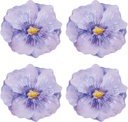 UP UPware Lavender Melamine Dessert Plates, Floral-Shaped Small Serving Plates, for Appetizer, Snacks, and Side Dishes, Purple, 7.5 x 7 Inch, Set of 4