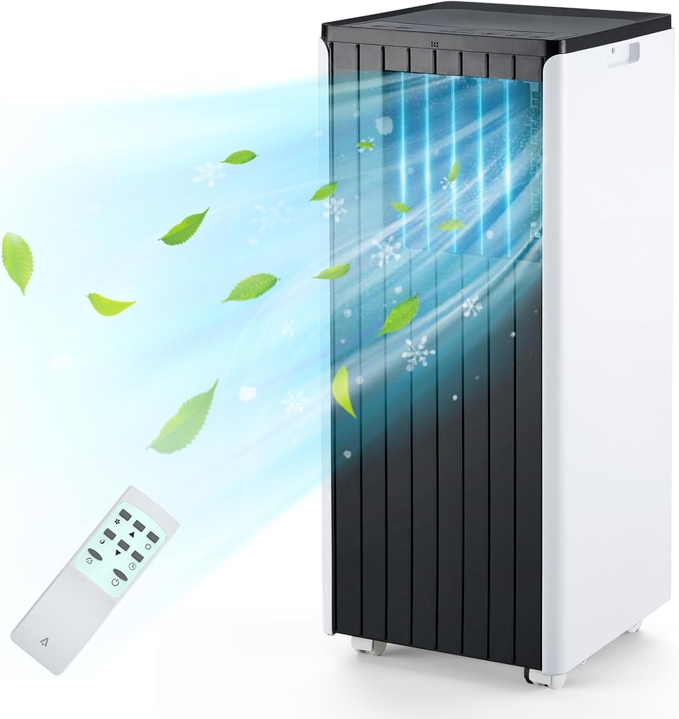 Portable Air Conditioner,3 in 1 AC Unit,8000 BTU Ac Unit with 24 Hour Timer,Sleep Mode Dehumidifier&Fan Function,Cools 350 Sq Ft Rooms with Remote Control&LED Display,Window Installation Kit