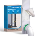 Air Jade Portable Air Conditioner Sliding Door Vent Kit, Insulated Sliding Door AC Vent Kit with Mesh Vent, Adjustable Door Seal Kit from 76" to 92", Fits 4", 5" and 5.9" Duct & Hose, with Leaf Guard