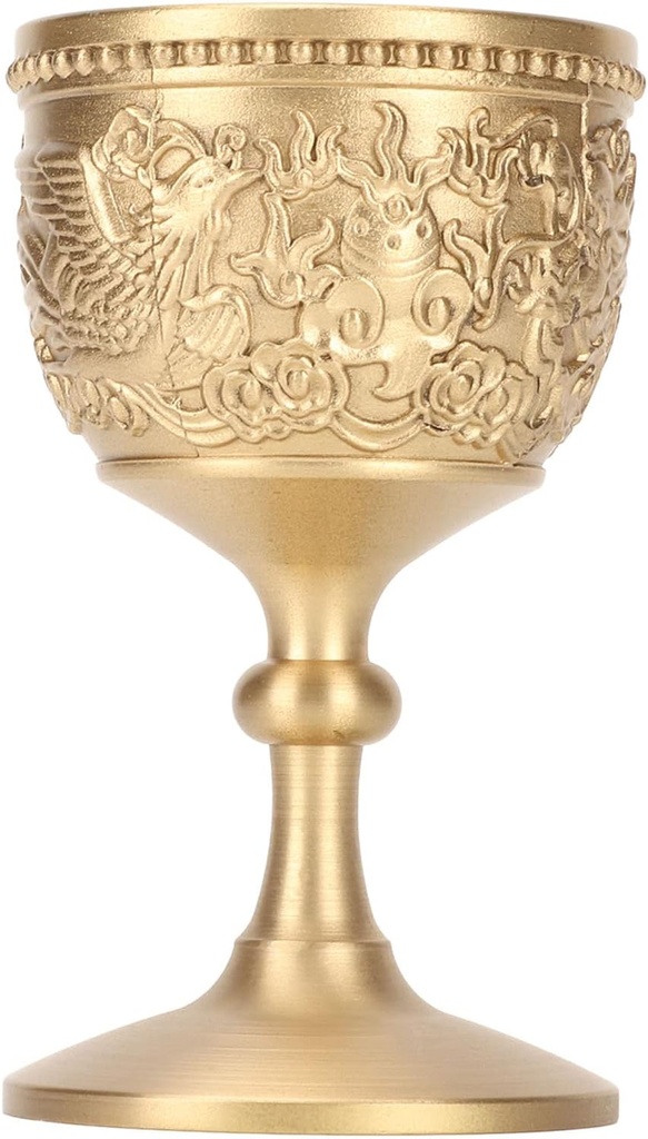 Pssopp Gold Chalice Pimp Cup Brass,Glue Gun Sticks Royal Chalice Holy Chalice Royal Goblets Medieval Cups Brass Vintage Golden Chalice for Party Banquet Wedding