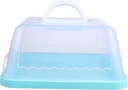 Portable Cake Box with Handle Transparent Thickened Plastic Food Storage Organizer for Cakes Cupcakes Desserts Secure and Lightweight Carrier for Birthday Wedding Party Shower Use