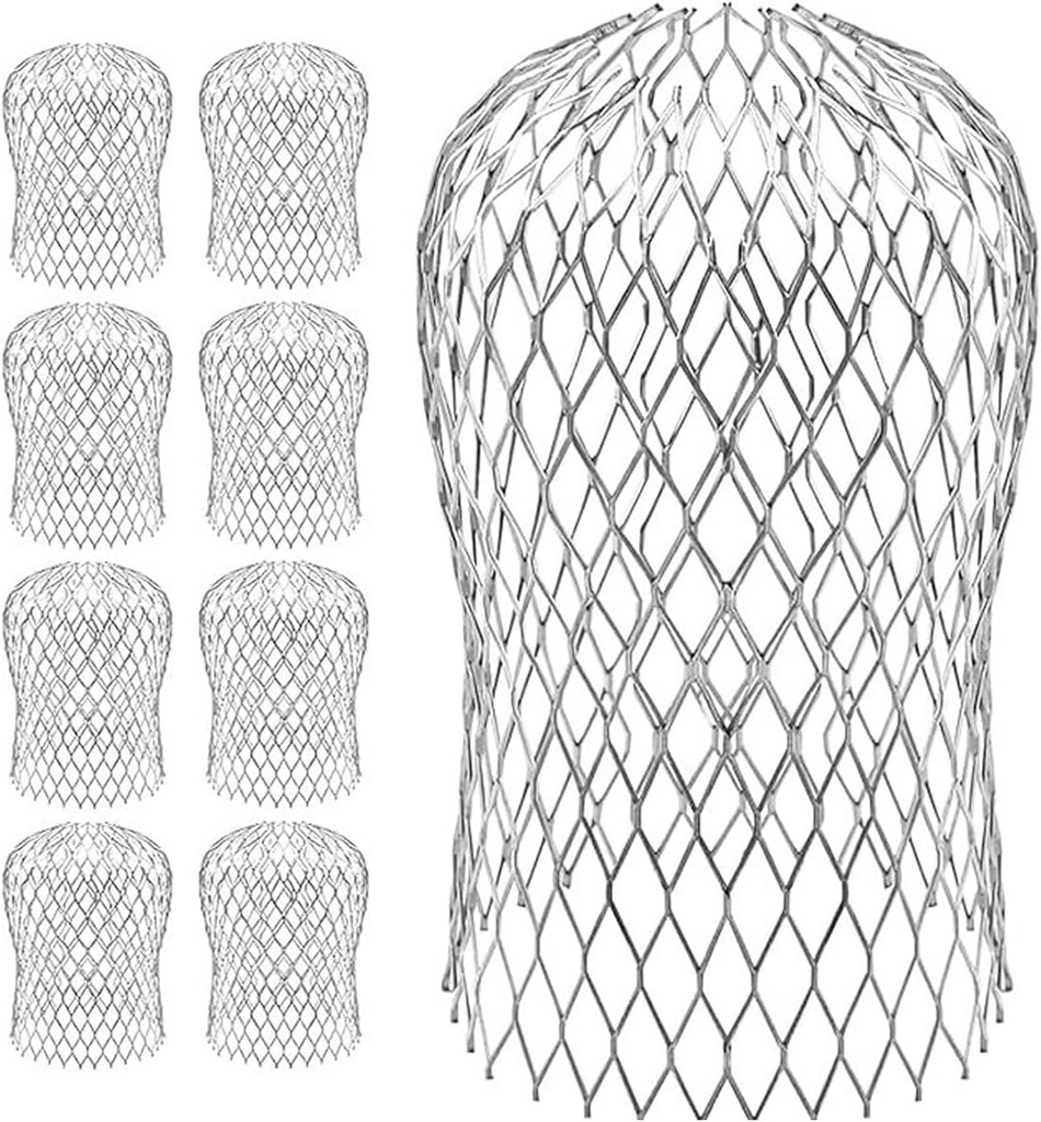 Wolfride 8Pcs Gutter Downspout Guards, 3.5" Adjustable Aluminum Filter Strainer Expandable Gutter Downspout Protector for Preventing Blockage Leaves Debris
