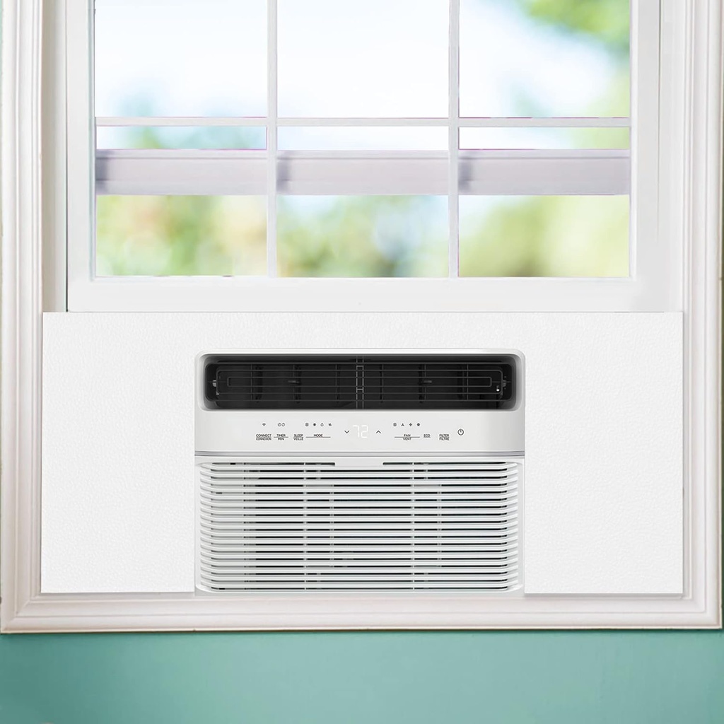 Flehomo Window AC Side Panel, Full Surround Insulation Window Air Conditioner Foam Panels, Insulated Side Panels Kit for Window AC Units for Winter and Summer, White