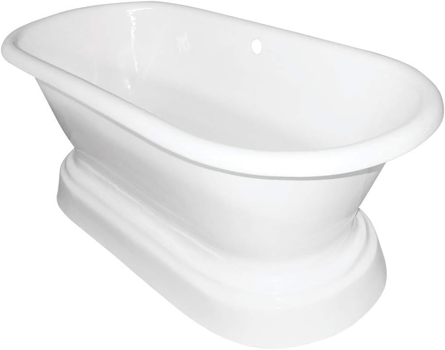 Kingston Brass VCTND663025 Aqua Eden Pedestal Tub, White