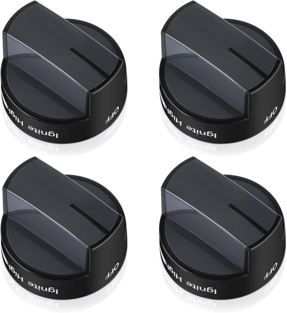 W10339442 Gas Stove Knobs, Cooktop Surface Burner Control Knobs Black Replacement, Compatible with Whirlpool Gas Range/Stove/Oven, Replaces WPW10339442 PS11753188 (4packs)