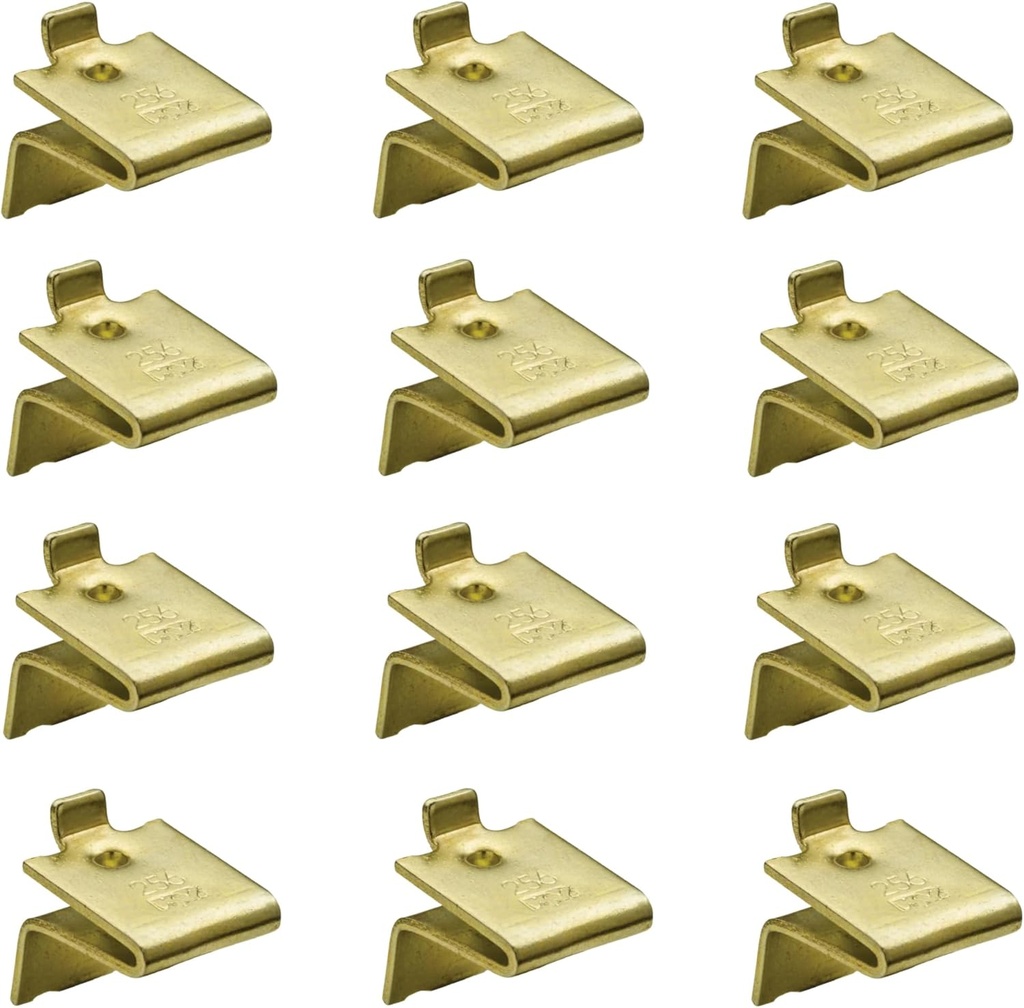 Knape & Vogt KV Shelf Support Clip Brass, Pack of 12