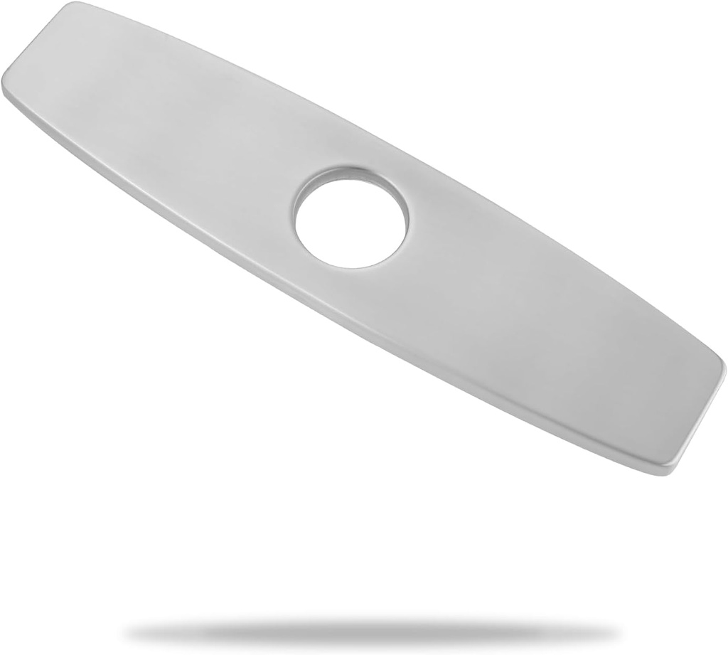 ARCORA 10.2 Inch Faucet Plate, Kitchen or Bathroom Faucet Deck Plate for 1 or 3 Hole, Stainless Steel Sink Hole Cover Escutcheon, Brushed Nickel