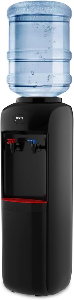 VECYS Hot and Cold Water Cooler Dispenser 3 or 5 Gallon with Child Safety Lock, Built-in Refrigerating Compressor and 304 Stainless Steel Reservior