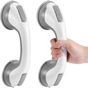 Grab Bars for Bathtubs and Showers, 12 Inch Shower Handle Strong Suction Cup Grab Bar for Shower Chair Stool, Bathroom Safety Bar for Seniors, Elderly, Handicap (2 Pack)