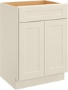 LOVMOR 24'' Bathroom Vanity, Kitchen Base Cabinet, Single Sink Storage Unit, Pedestal Sink Storage Cabinet, Large Capacity for Laundry Room, Kitchen, Shower Room & Utility Room, Shaker Antique White