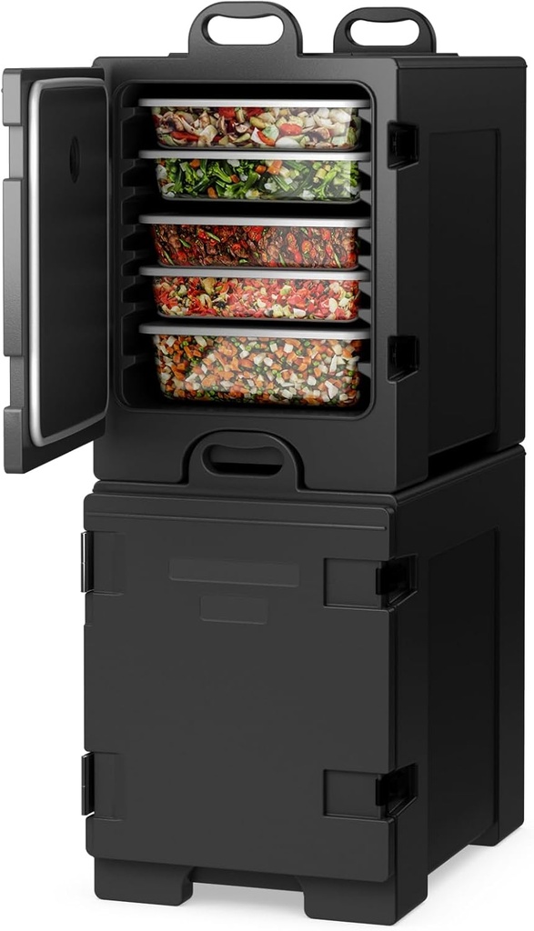 COSTWAY Catering Food Warmers, Hot Boxes Catering for 5 Full-Size Pan, 81 Quart Capacity, Stackable Design, Handles, Portable Insulated Food Carrier for Family Gathering, Canteen, Restaurant, 2