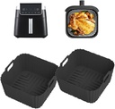 AF141 Silicone Air Fryer Liners for Ninja AF141 AF142 5QT/ Ninja AF181 AF182 6.5QT Airfryer, 2PCS Reusable Air Fryer Liner Basket for Cosori 4.7-6L Air Fryer Accessories