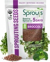 Nature Jims Sprouts Organic Broccoli Seeds for Sprouting – Certified Non-GMO, Rich in Sulforaphane, Swift-Growing Microgreen Seeds for Nutritious Broccoli Sprouts – Ideal for Indoor/Outdoor Use – 8oz