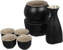 Alipis 1 Set Ceramic Sake Warmer with Cups Traditional Japanese Drinkware Versatile for Sake Tea and Water Decorative Pottery Design for Home or Gatherings