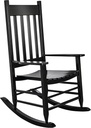 HOMESTEAD Wooden Rocking Chair Outdoor Furniture - Acacia Solid Wood Black Rocking Chair Front Porch Furniture - FSC Certified Hardwood Indoor & Outdoor Adirondack Rocking Patio Rocker Porch Chairs