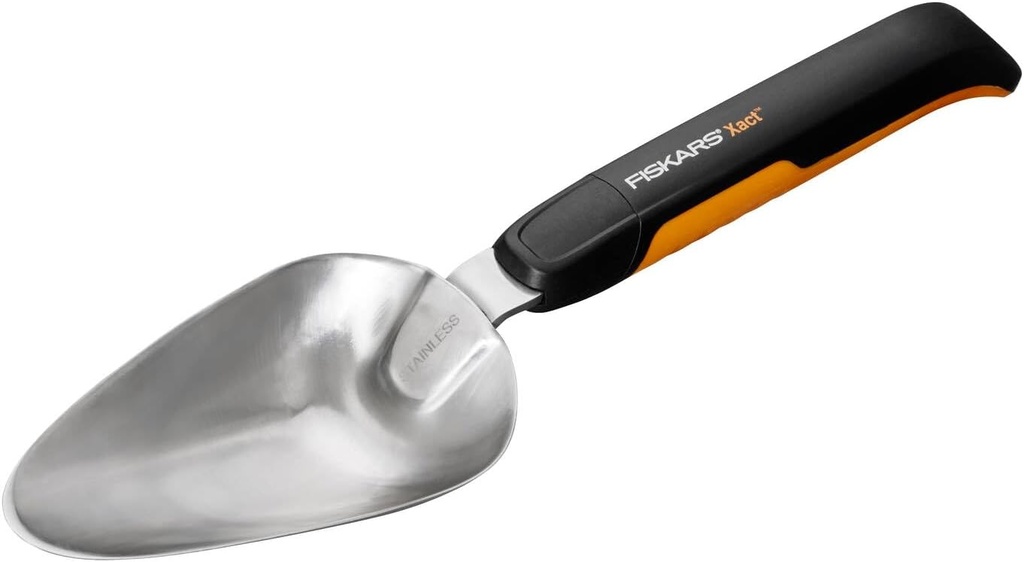 Fiskars Xact Trowel, Length: 37.5 cm, Black/Orange, Stainless Steel/Plastic, 1027043