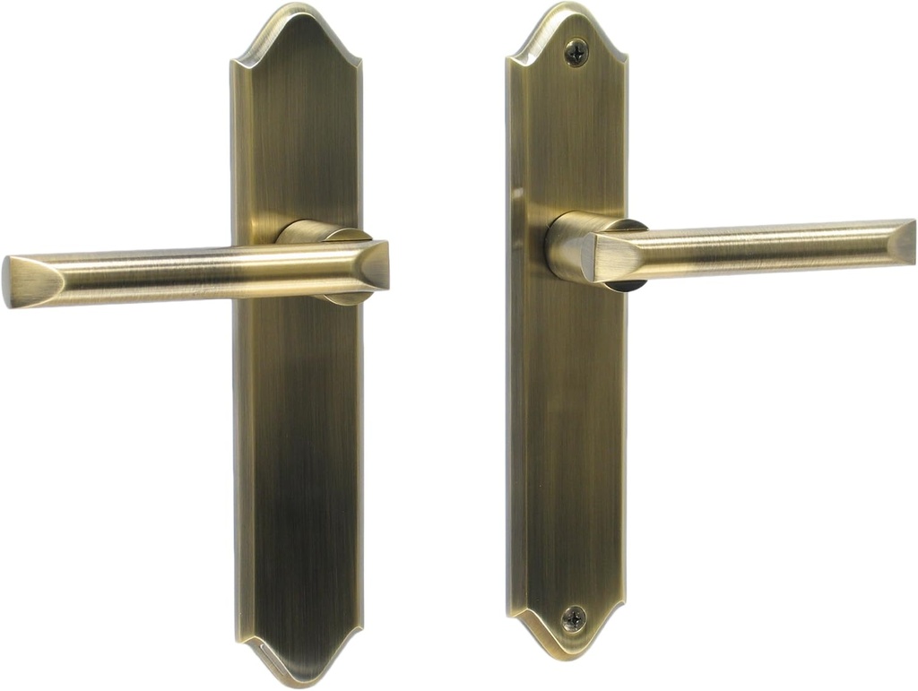 Athens by FPL- Solid Brass Passage Lever Set for Left Hand Door, Antique Brass