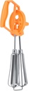 Egg Beater, Hand Mixer Whisk Egg Scrambler Pancake Mixer Crank Drink Mixer Handheld Sourdough Mixer for Home Bakery ﻿(Orange)