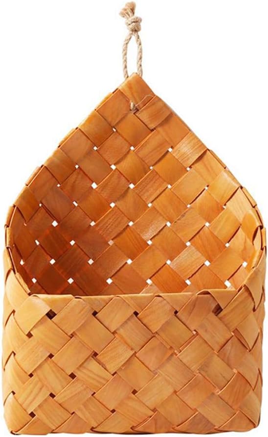 Ochine Wall Hanging Storage Belly Basket for Flowers & Essentials, Decorative Boho Mounted Organizer for Pantry, Closet, Bathroom, and Door