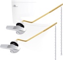 2Pack Universal Side Mount Toilet Handle Replacement Kit Compatible with Kohler K-GP30324-CP/Glacier Bay Toilet with Flapper Chains, Metal Toilet Flusher Lever, Chrome