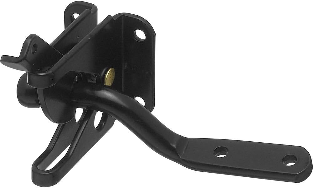 National Hardware N101-121 Automatic Gate Latch, Includes 4-Inch Bar, Coated with WeatherGuard Protection, Black