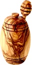 Choixe. Olive Wood Honey Pot with Honey Dipper. Authentic Mediterranean Olive Wood. Handcrafted.