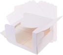 4pcs Decorative Cake Boxes Large Size Cake Carrier Lid Handheld Storage Portable Containers Birthday Holder for Display