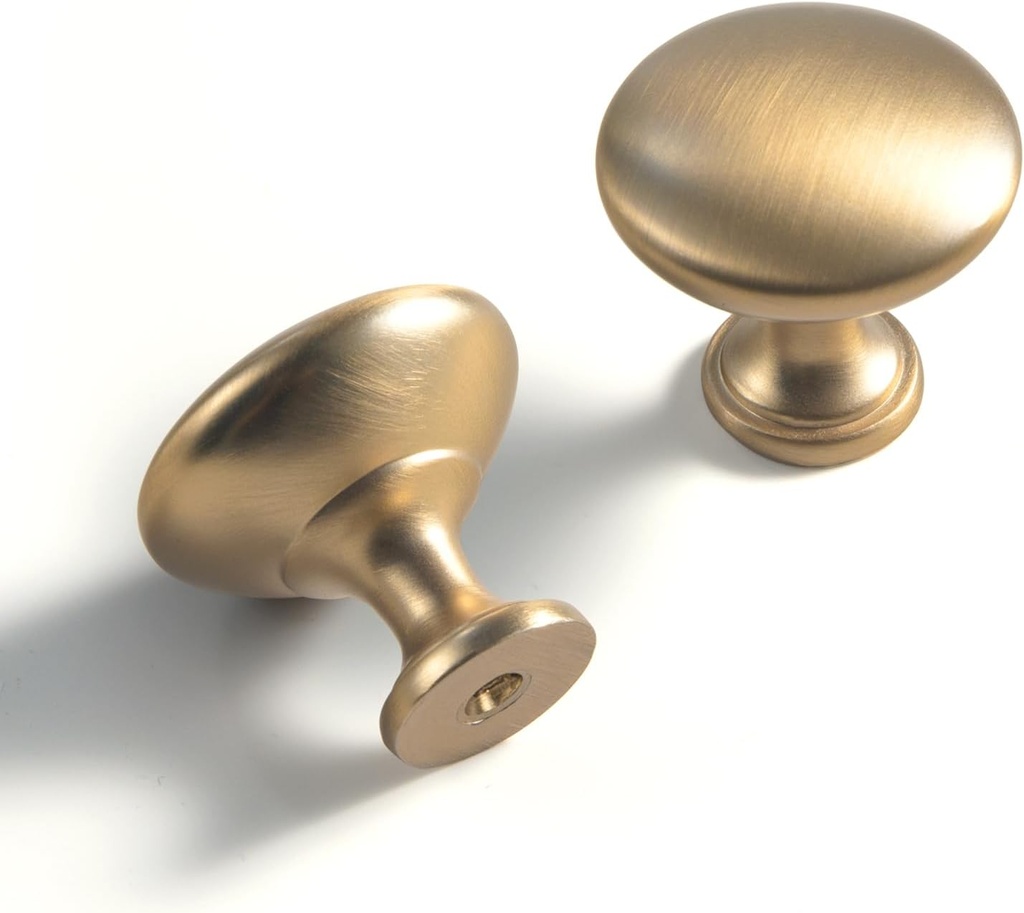 Goo-Ki 6 Pack Champagne Bronze Drawer Knobs Kitchen Cabinet Knob Hardware - Single Hole Retro Bar Handles Pull for Closet Wardrobe Dresser Cupboard, 9338CB-DK