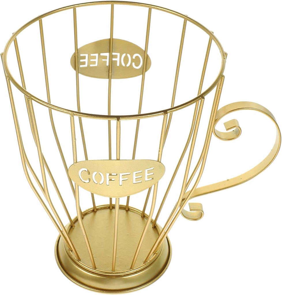 Zerodeko Coffee Storage Organizer Unique Coffee Letter Design Wire Basket for Kitchen Office and Home Easy to Clean Practical Accessory