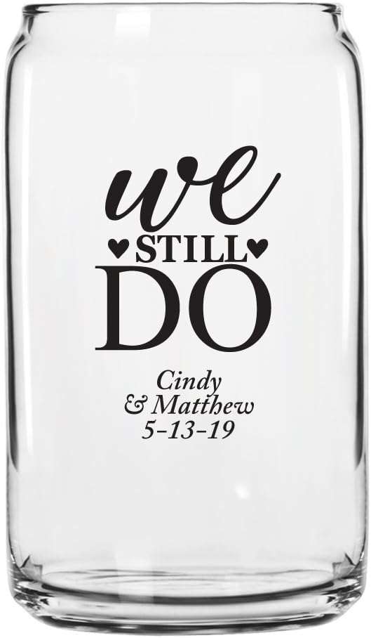 Personalized Color Printed Beer Can Glass - We Still Do - Black - 144 pack