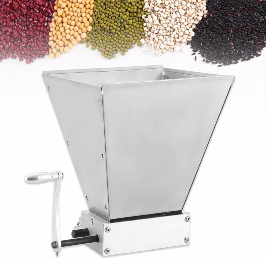 4L Grain Mill,Manual Roller Grain Mill Grinder Home Brew Barley Grinder Malt Crusher Brewer With Hopper,Adjustable Low Speed Drill Crusher Machine For Milling Barley Wheat,2Grinding Methods