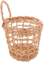 Woven Rattan Vegetable Hanging Basket Organizer Wall Mounted Storage Container for Garlic and Potatoes Elegant Design for Kitchen Decor Easy Installation