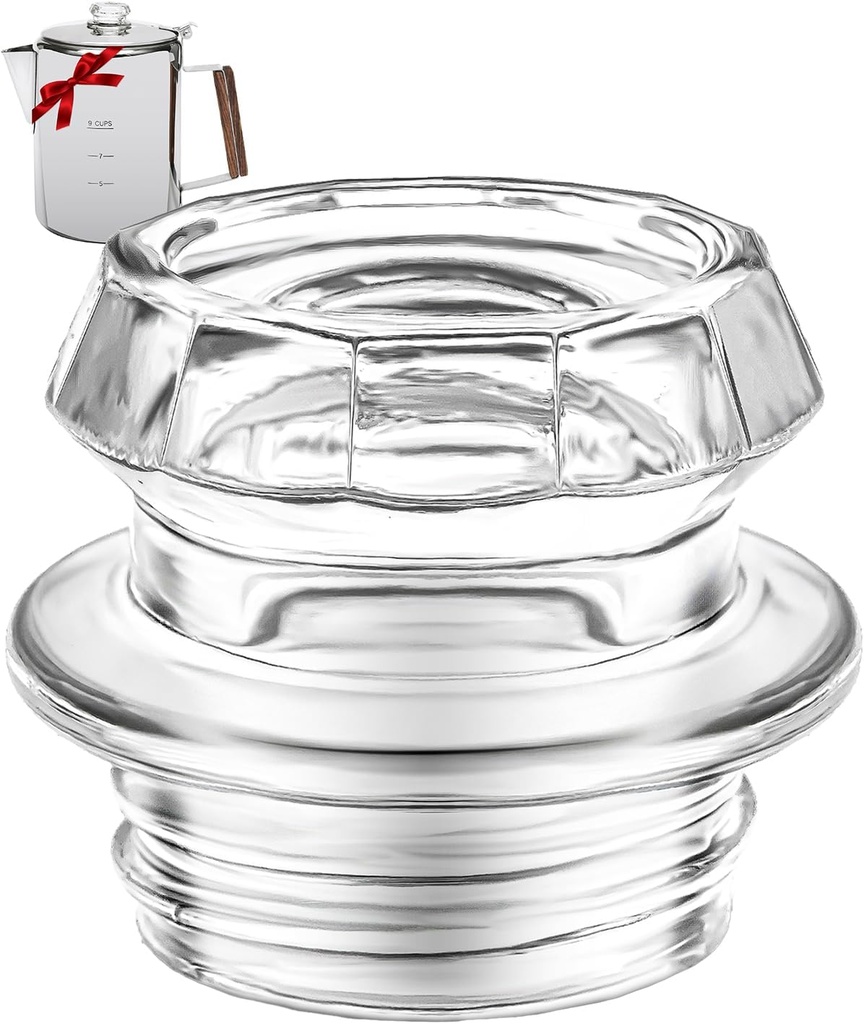 MEREZA Coffee Percolator Glass Top Replacement Glass Knob Top for Coletti, Coleman, Eurolux, Stansport, Texsport, Stovetop Coffee Percolator with Filter