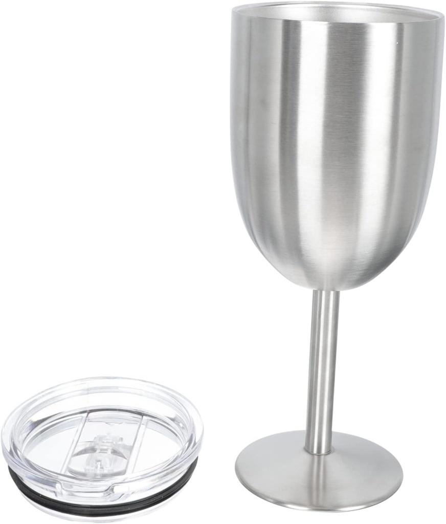 Stainless Steel Double Wall Wine Glass Insulated Goblet for Red Wine and Water Delicate Cup for Parties Bars Family Gatherings and Everyday Use
