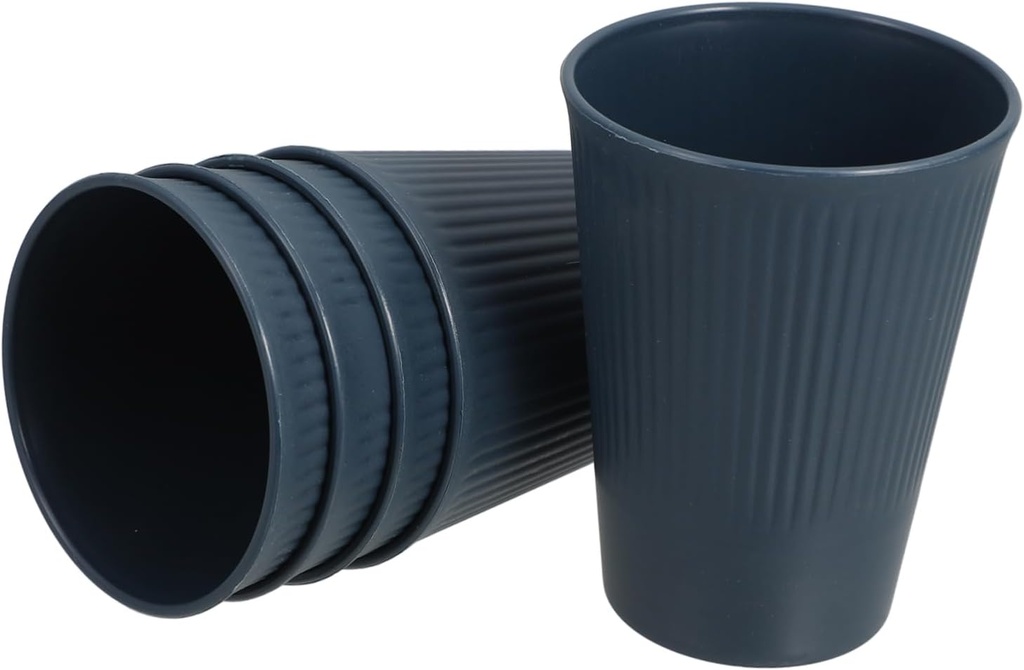 5pcs Unbreakable Striped Plastic Drinking Cups for Juice and Beverages Lightweight Reusable Stylish Kitchen Party Drinkware