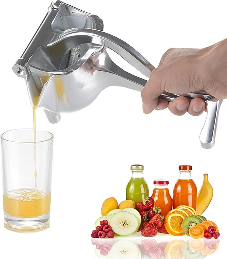 Large Lemon Squeezer, Aluminium Alloy Manual Fruit Citrus Juicer, Heavy Duty Hand Press Orange Juicer, Lemon, Pomegranate and Lime, Easy Squeeze Extractor Tool, Bonus 6 Pcs Filter Bags