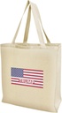 President Trump American Flag Grocery Travel Reusable Tote Bag