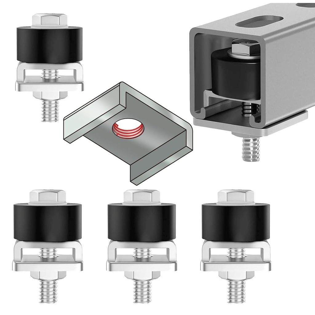 Trolley Roller Wheels Limit Trolley Assembly Positioning for Unistrut Strut Channel with 1-5/8" Wide and All 1-5/8" or Taller Strut Channel,Positioning Limit Garage Door Rollers Stop,New(4Pcs)