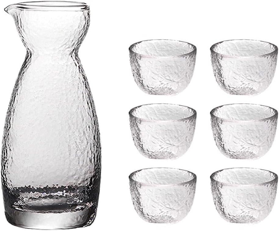 Sake Set Japanese Sake Pot Set,Transparent Modern Glass Great Gifts for Birthday New Year Christmas,C,practical
