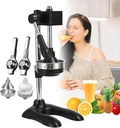 Manual Fruit Juicer - Hand Press Citrus Juicer Extractor - Food Processors with Handle Length 8.8inch - Comes with 2 Reusable Molds and 2 Small Juicers for Added Convenience,black