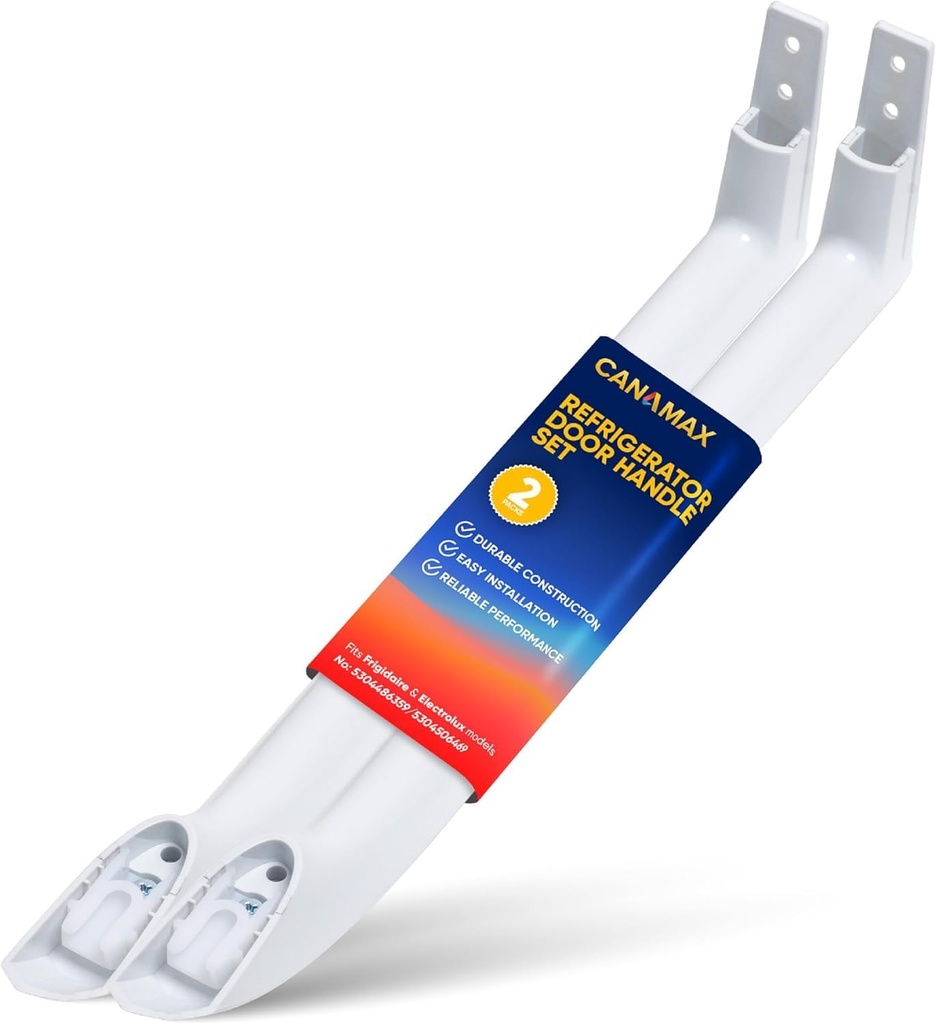 Canamax 5304486359 Refrigerator Door Handle Set Compatible with Frigidaire Freezers - Replace 5304506469 5304504507 242059501 242059504 - Pack of 2 [Upgraded 2025]