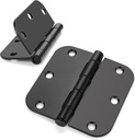 Haidms 48 Pack Matte Black Door Hinges No Squeak 3.5 Inch Interior Door Hinges Rounded with 5/8" Radius Corner Removable Pin