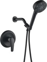 Shower Faucet Set with 7 Functions Handheld Shower Head Filter Shower Combo Set Shower System Shower Trim Kit Matte Black