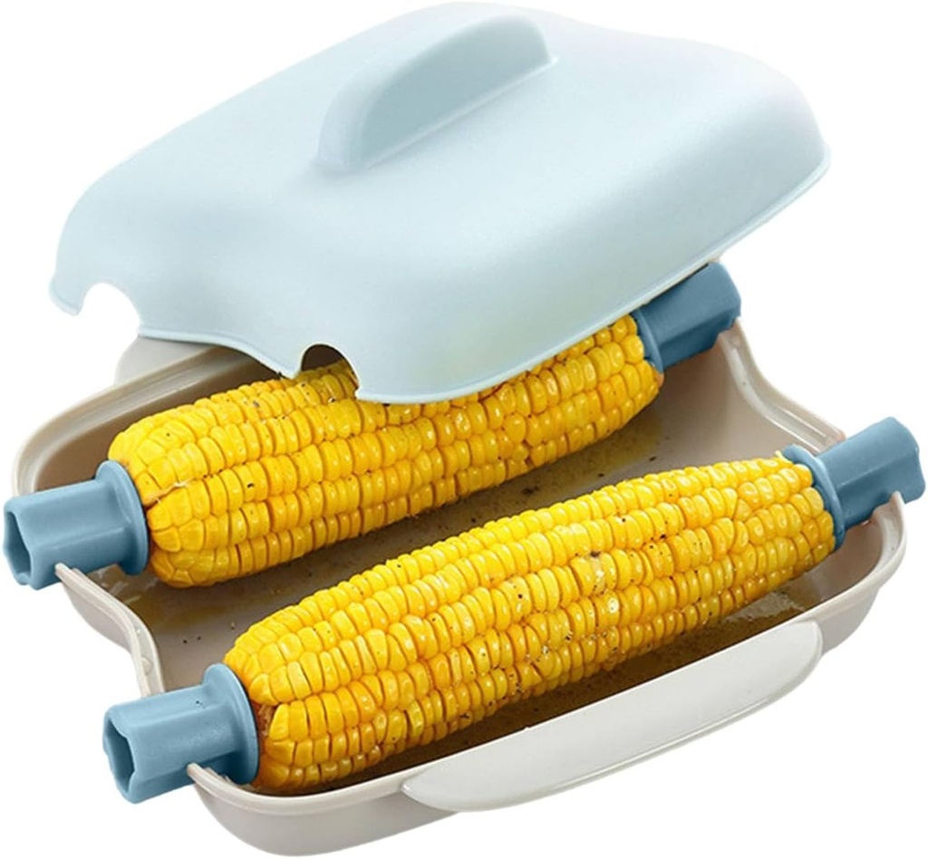 Microwave Corn On The Cob Cooker, Microwave Steamer Plastic Corn Steamer with Lid Corn Cooker Vegetable and Fish Airtight Lid Steams