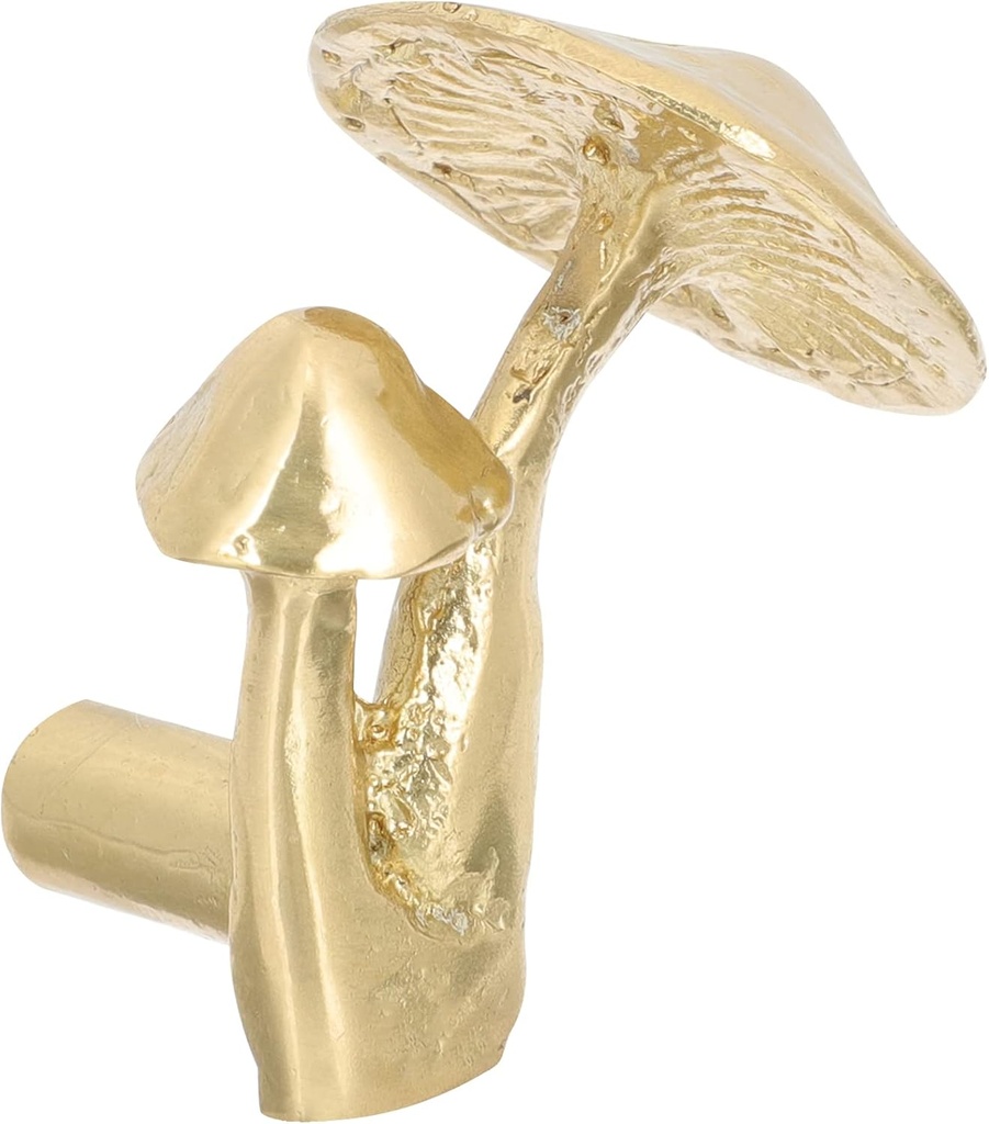 Veemoon Mushroom Furniture Knobs Decorative Cabinet Brass Knobs Handle Retro Cupboard Pull Drawer Handles Funky Wardrobe for Window Door Wine Cabinet (Golden)