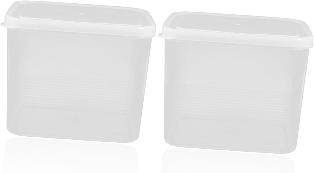 Unomor 2pcs Outdoor Bread Toast Storage Boxes Food Storage Containers Lids Sealing Bread Boxes for Refrigerator Produce Saver Containers Fruit Fresh Keeping Case
