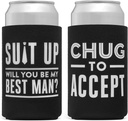 8 Pack Groomsmen, Best Man Proposal Can Coolers - Will You Be My Groomsman? Bachelor Gifts