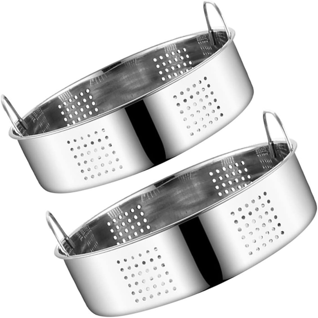 2pcs Electric Steamer Grate Food Steamer Basket for Cooking Steaming Plate Reusable Rice Stainless Steel Grates
